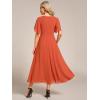 image:imageEverPretty Womens V Neck Chiffon Formal Wedding Guest Dress Applique ALine Maxi Mother of Bride Dresses 02093Burnt Orange