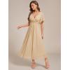 image:imageEverPretty Womens V Neck Chiffon Formal Wedding Guest Dress Applique ALine Maxi Mother of Bride Dresses 02093Champagne
