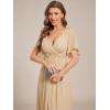 image:imageEverPretty Womens V Neck Chiffon Formal Wedding Guest Dress Applique ALine Maxi Mother of Bride Dresses 02093Champagne