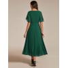 image:imageEverPretty Womens V Neck Chiffon Formal Wedding Guest Dress Applique ALine Maxi Mother of Bride Dresses 02093Dark Green