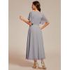 image:imageEverPretty Womens V Neck Chiffon Formal Wedding Guest Dress Applique ALine Maxi Mother of Bride Dresses 02093Grey