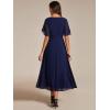 image:imageEverPretty Womens V Neck Chiffon Formal Wedding Guest Dress Applique ALine Maxi Mother of Bride Dresses 02093Navy Blue