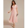 image:imageEverPretty Womens V Neck Chiffon Formal Wedding Guest Dress Applique ALine Maxi Mother of Bride Dresses 02093Pink