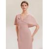 image:imageEverPretty Womens VNeck Cape Sleeves Cocktail Wedding Guest Dress Midi A Line Semi Formal Dresses 02688Dusty Rose