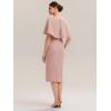 image:imageEverPretty Womens VNeck Cape Sleeves Cocktail Wedding Guest Dress Midi A Line Semi Formal Dresses 02688Dusty Rose