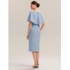 image:imageEverPretty Womens VNeck Cape Sleeves Cocktail Wedding Guest Dress Midi A Line Semi Formal Dresses 02688Ice Blue
