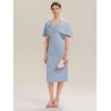 image:imageEverPretty Womens VNeck Cape Sleeves Cocktail Wedding Guest Dress Midi A Line Semi Formal Dresses 02688Ice Blue