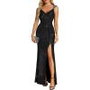 image:imageEverPretty Womens Glitter Bodycon Prom Dress Evening Gown Stretchy Sleeveless Sexy High Split Formal Wedding Guest DressesBlack