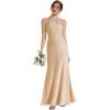 image:imageEverPretty Womens Halter Sleeveless Summer Formal Wedding Guest Dress Satin Floor Length Mermaid Bridesmaid Dresses 02707Champagne