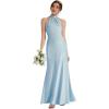 image:imageEverPretty Womens Halter Sleeveless Summer Formal Wedding Guest Dress Satin Floor Length Mermaid Bridesmaid Dresses 02707Ice Blue