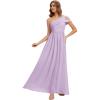 image:imageEverPretty Womens One Shoulder Chiffon Bridesmaid Dress Sleeveless A Line Floor Length Formal Wedding Guest Dresses 02705Frosted Lilac