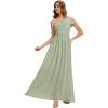image:imageEverPretty Womens One Shoulder Chiffon Bridesmaid Dress Sleeveless A Line Floor Length Formal Wedding Guest Dresses 02705Mint Green
