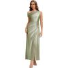 image:imageEverPretty Womens One Shoulder Formal Wedding Guest Dress Satin Ruched Slit Spring Bridesmaid Dresses 02670Sage Green