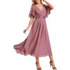 image:imageEverPretty Womens V Neck Chiffon Formal Wedding Guest Dress Applique ALine Maxi Mother of Bride Dresses 02093Orchid