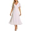 image:imageEverPretty Womens V Neck Chiffon Formal Wedding Guest Dress Applique ALine Maxi Mother of Bride Dresses 02093White