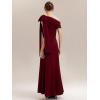 image:imageEverPretty Womens Elegant One Shoulder Bow Sash Stretch Crepe Formal Wedding Guest Dress Prom Dresses Evening Gowns 02632Dark Red