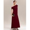 image:imageEverPretty Womens Elegant One Shoulder Bow Sash Stretch Crepe Formal Wedding Guest Dress Prom Dresses Evening Gowns 02632Dark Red