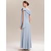 image:imageEverPretty Womens Elegant One Shoulder Bow Sash Stretch Crepe Formal Wedding Guest Dress Prom Dresses Evening Gowns 02632Ice Blue