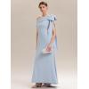 image:imageEverPretty Womens Elegant One Shoulder Bow Sash Stretch Crepe Formal Wedding Guest Dress Prom Dresses Evening Gowns 02632Ice Blue