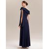 image:imageEverPretty Womens Elegant One Shoulder Bow Sash Stretch Crepe Formal Wedding Guest Dress Prom Dresses Evening Gowns 02632Navy Blue