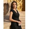 image:imageEverPretty Womens Glitter VNeck Formal Wedding Guest Dress Sequin Stretchy Prom Evening Gown Mother of Bride Dresses 02657Black