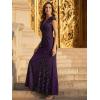 image:imageEverPretty Womens Glitter VNeck Formal Wedding Guest Dress Sequin Stretchy Prom Evening Gown Mother of Bride Dresses 02657Dark Purple