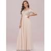 image:imageEverPretty Womens Sequin Chiffon Formal Evening Dresses A Line Half Sleeves Mother of The Bride Dress 00683Blush