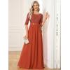image:imageEverPretty Womens Sequin Chiffon Formal Evening Dresses A Line Half Sleeves Mother of The Bride Dress 00683Burnt Orange1