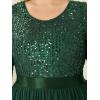 image:imageEverPretty Womens Sequin Chiffon Formal Evening Dresses A Line Half Sleeves Mother of The Bride Dress 00683Dark Green