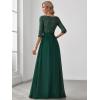 image:imageEverPretty Womens Sequin Chiffon Formal Evening Dresses A Line Half Sleeves Mother of The Bride Dress 00683Dark Green