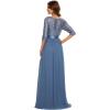 image:imageEverPretty Womens Sequin Chiffon Formal Evening Dresses A Line Half Sleeves Mother of The Bride Dress 00683Dusty Navy