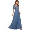 image:imageEverPretty Womens Sequin Chiffon Formal Evening Dresses A Line Half Sleeves Mother of The Bride Dress 00683Dusty Navy