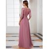image:imageEverPretty Womens Sequin Chiffon Formal Evening Dresses A Line Half Sleeves Mother of The Bride Dress 00683Purple Orchid