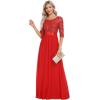 image:imageEverPretty Womens Sequin Chiffon Formal Evening Dresses A Line Half Sleeves Mother of The Bride Dress 00683Red