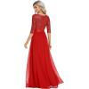 image:imageEverPretty Womens Sequin Chiffon Formal Evening Dresses A Line Half Sleeves Mother of The Bride Dress 00683Red