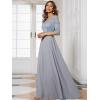 image:imageEverPretty Womens Sequin Chiffon Formal Evening Dresses A Line Half Sleeves Mother of The Bride Dress 00683Silver