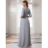 image:imageEverPretty Womens Sequin Chiffon Formal Evening Dresses A Line Half Sleeves Mother of The Bride Dress 00683Silver