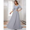 image:imageEverPretty Womens Sequin Chiffon Formal Evening Dresses A Line Half Sleeves Mother of The Bride Dress 00683Silver