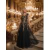 image:imageEverPretty Womens Sequin VNeck Formal Evening Dresses Cap Sleeves Ball Gowns Prom Dress 02559Black Gold