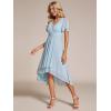 image:imageEverPretty Womens Spring Summer Chiffon Wedding Guest Dresses V Neck Ruffle Sleeves Midi Semi Formal Cocktail DressAblue