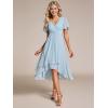 image:imageEverPretty Womens Spring Summer Chiffon Wedding Guest Dresses V Neck Ruffle Sleeves Midi Semi Formal Cocktail DressAblue