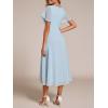 image:imageEverPretty Womens Spring Summer Chiffon Wedding Guest Dresses V Neck Ruffle Sleeves Midi Semi Formal Cocktail DressAblue