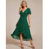 image:imageEverPretty Womens Spring Summer Chiffon Wedding Guest Dresses V Neck Ruffle Sleeves Midi Semi Formal Cocktail DressAdark Green