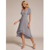 image:imageEverPretty Womens Spring Summer Chiffon Wedding Guest Dresses V Neck Ruffle Sleeves Midi Semi Formal Cocktail DressAgrey