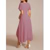 image:imageEverPretty Womens Spring Summer Chiffon Wedding Guest Dresses V Neck Ruffle Sleeves Midi Semi Formal Cocktail DressAorchid