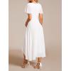 image:imageEverPretty Womens Spring Summer Chiffon Wedding Guest Dresses V Neck Ruffle Sleeves Midi Semi Formal Cocktail DressAwhite