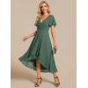 image:imageEverPretty Womens Spring Summer Chiffon Wedding Guest Dresses V Neck Ruffle Sleeves Midi Semi Formal Cocktail DressEucalyptus