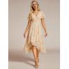 image:imageEverPretty Womens Spring Summer Chiffon Wedding Guest Dresses V Neck Ruffle Sleeves Midi Semi Formal Cocktail DressGolden Roses