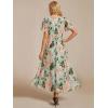 image:imageEverPretty Womens Spring Summer Chiffon Wedding Guest Dresses V Neck Ruffle Sleeves Midi Semi Formal Cocktail DressLight Green Floral