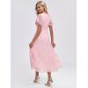 image:imageEverPretty Womens Spring Summer Chiffon Wedding Guest Dresses V Neck Ruffle Sleeves Midi Semi Formal Cocktail DressLight Purple Roses